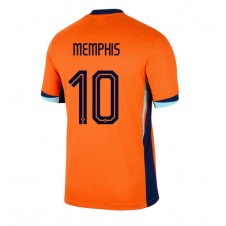 Nederländerna Memphis Depay #10 Hemmatröja EM 2024 Korta ärmar